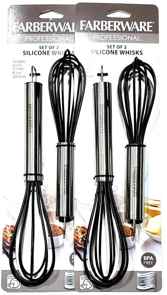 4 batidores de silicona profesionales Total Farberware de 6 3/4 pulgadas y 8 1/4 pulgadas Foto 1 de 1