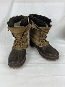 Sorel Men's Waterproof Caribou Tan Duck Snow Boots Steel Shank Size 9 - Picture 1 of 8