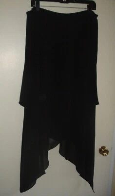 Vintage 90s Y2K Ribkoff Black Fairy Whimsigoth Witchy Layered Chiffon Skirt 16 - Image 1 of 4