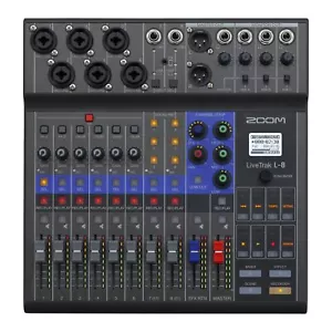 ZOOM LiveTrak L-8 8ch Live Podcast Digital Mixer and Recorder FREE SHIPPING New - Picture 1 of 5