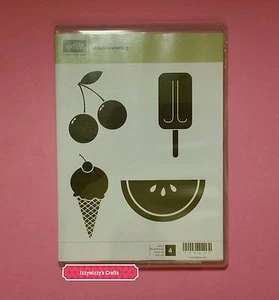 Estampillas adhesivas Stampin Up BOUCKWATERING helado comida cerezas sandía picnic picnic - Imagen 1 de 2