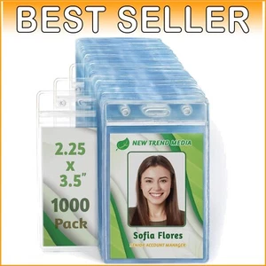 1000 Count Premium Vertical PVC Card Holders with Zipper for Events and Offices - Picture 1 of 8