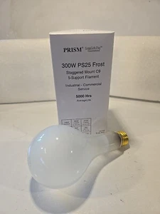 PRISM 300W PS25 FROST STAGGERED MOUNT C9 LONG LIFE BULB # 401306 - Picture 1 of 5