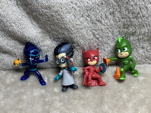 PJ Mask Figures Lot Of 4 Night Ninja Romeo Gecko Owlette Good Used Condition Cover