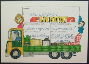 Neue Adress Postkarte verschickt Schweden nach USA - Bild 1 von 2