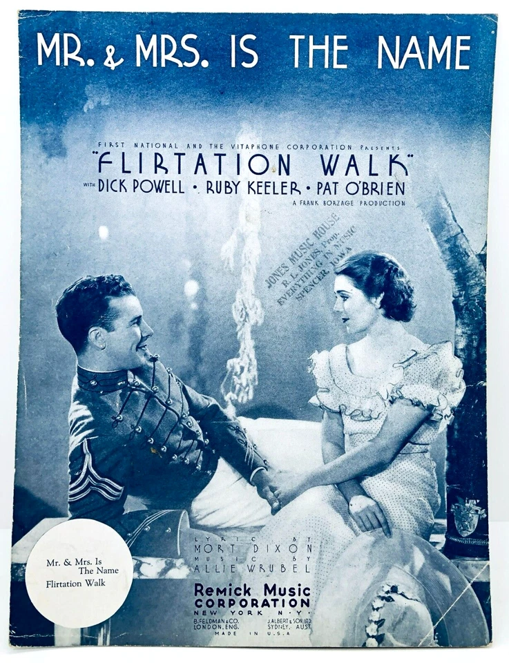MR & MRS IS THE NAME - 1934 EE. UU. Partituras de la película - Ruby Keeler & Dick Powell Foto 1 de 1