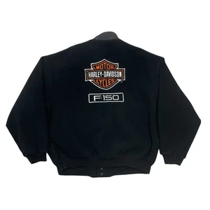 Harley Davidson Ford F-150 Varsity Jacket Leather Wool Embroidered Fleece Sz XL - Picture 1 of 13