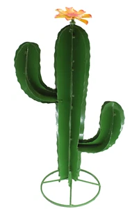 Saguaro Cactus Metal for Indoor/Outdoor Decor, Green Metal Yard Art - Picture 1 of 3