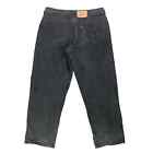 Vintage schwarz Levi's 535 breites Bein Baggy Euro Passform Denim Jeans Gr. 38 90er