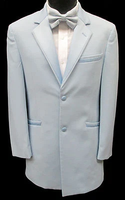 Light Carolina Sky Blue Tuxedo Jacket Retro Prom Halloween Cosplay Disco Vintage - Image 1 of 3
