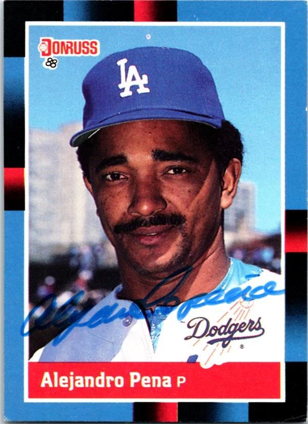 Alejandro Pena autographed baseball card (Los Angeles Dodgers) 1988 Donruss #598 - Image 1 of 1