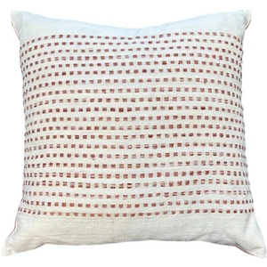 West Elm 18" Square Silk Pillow Cover With Geometric Pattern & Button Closure - Picture 1 of 6
