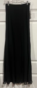 NWT Alex Evenings Size Small Black Lined Maxi Skirt Skirt Elastic Waist - Picture 1 of 10