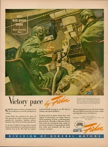 1944 WW II Era Aircraft Airplane 1940s Vintage Print Ad Army Navy Fisher Body - Picture 1 of 9