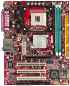 Motherboard MSI Ms7095 Ver:1 P4mam2-v Socket 478 DDR AGP PCI Matx - Picture 1 of 2