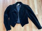 Vintage Laura Ashley Cropped Puff Sleeve Black Velvet Jacket 8/10/12 Steam Punk