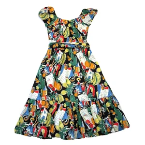 NWT J.Crew Off-The-Shoulder in Postcard Print Fruit Belted Ruffle Hem Dress 0 - Picture 1 of 7