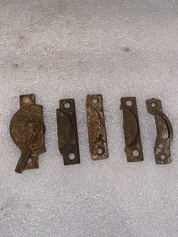 Antique Lot Of Ornate Eastlake Victorian Style Rustic Window Sash Latch Locks Cover