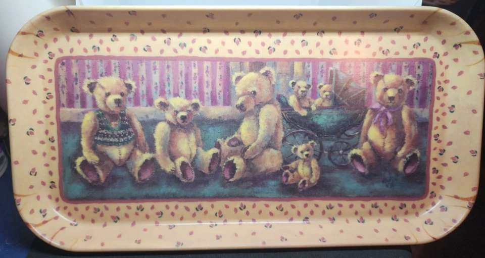 Bandeja para servir melamina Jason's 28 cm vintage osos de peluche hechos en Italia Foto 1 de 4