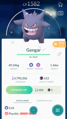 Pokemon Trade GO - Shiny Gengar 2018 & Legacy Lick for Guaranteed Lucky trade