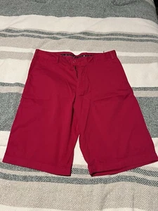 2 Piece PAUL & SHARK Yachting Shorts Mens Bermuda Cotton Chino Red & Dark Pink - Picture 1 of 10