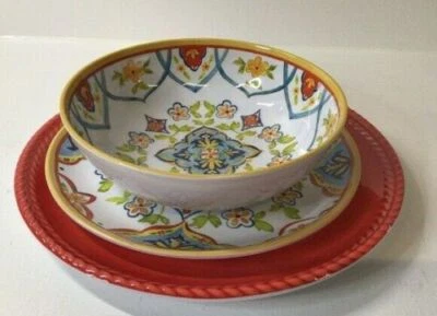 MEMBER'S MARK MELAMINE 18 PIECE DINNERWARE SET, TUSCAN ELEGANCE *NIOB* - Image 1 of 2