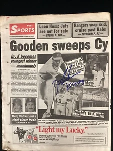 Doc Gooden Signed Post Newspaper 11/14/1985 Baseball Mets Cy Young Autograph JSA - Picture 1 of 5