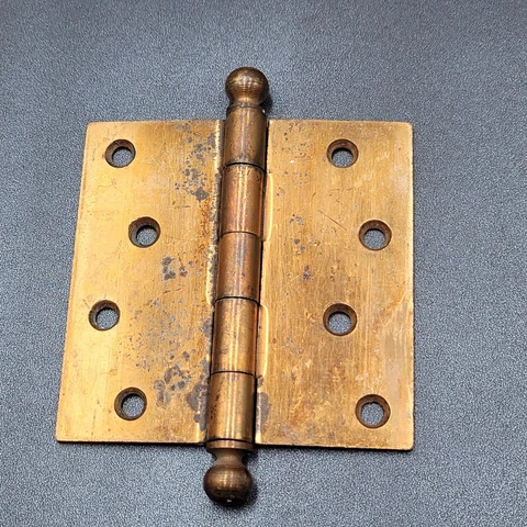 Antique Cast Iron Door Hinge Bronze tone Architectural Salvage  4.5" x 4.5" Cover