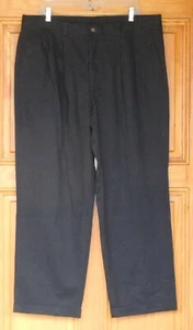 Claiborne Mens Size 40/30 (W39 L29) Pleated Front Black Dress Pants - Picture 1 of 3