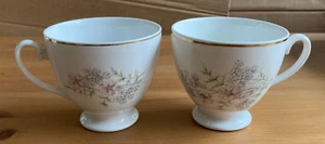 MAYFAIR BONE CHINA - PINK FLORAL DESIGN - 2 x FINE BONE CHINA CUPS - Picture 1 of 4