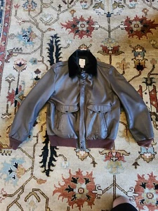 Vintage Mid Western Sport Togs Genuine Deerskin Leather Bomber Jacket. Size 44 - Picture 1 of 24