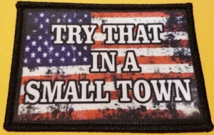 Jason Aldean "Try That in a Small Town" bestickter Sublimationsaufnäher 2,5 x 3,5 Zoll - Bild 1 von 2