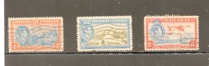 Bahamas 3 Stamps , Scott #106-108, King George VI 4p,6p,8p, 1938 Used - Picture 1 of 1