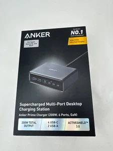 Anker Prime USB-C Desktop Charger 200W 6-Ports GaN Charging Station for iPhone - Picture 1 of 14