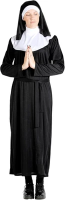 Suora Monaca Costume Travestimento Ragazza Donna Adulto (Taglia Unica) - Immagine 1 di 4