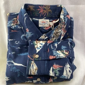Herren Faherty Marine Ski Karo Super Gebürstet Stretch Flanell Knopfleiste Hemd Gr. S - Bild 1 von 9