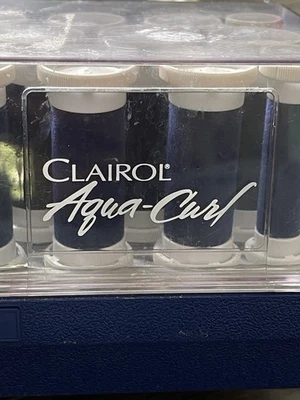 Vintage Clairol Aqua Curl Steam Hairsetter Blue Velvet Flocked Rollers Working - Image 1 of 3