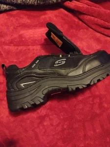 Skechers Work Mens Black Memory Foam Shoe Comp Toe Size 8 - Picture 1 of 13