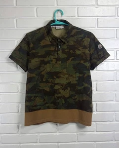 MONCLER Maglia Polo Manica corta Mens SZ L Slim Fit camo RARE LOGO T-SHIRT - Picture 1 of 8