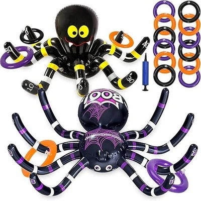 "Juego de lanzamiento de anillo de araña inflable Garma para fiesta de Halloween para niños" Foto 1 de 4