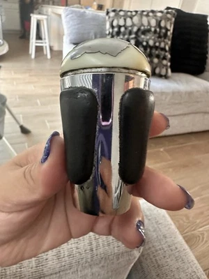 Original 2001-2006 BMW E46 M3 SMG BOTÃO DE CÂMBIO COURO CROMADO FABRICANTE DE EQUIPAMENTO ORIGINAL 17747 A53 - Imagem 1 de 4