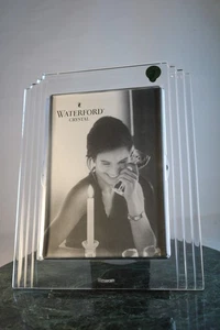 Waterford Lead Crystal Metropolitan 5x7 Art Deco Easel Picture Frame With Tags - Picture 1 of 13