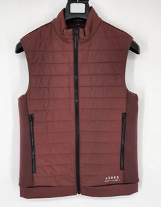 Chaleco Asher Golf Tech acolchado para hombre talla pequeña marrón cremallera completa elástico usado en excelente estado - Imagen 1 de 9