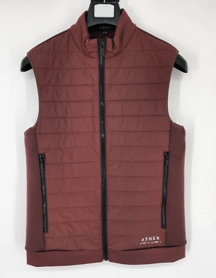 Chaleco Asher Golf Tech acolchado para hombre talla pequeña marrón cremallera completa elástico usado en excelente estado Foto 1 de 4
