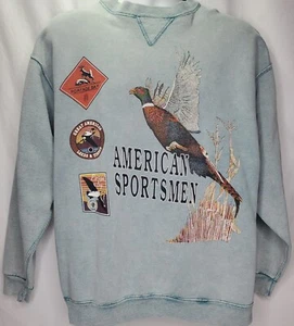 Felpa Vintage Portage Bay Seattle Washington Green Nature Crew Medium USA  - Foto 1 di 12