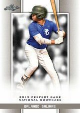 ORLANDO SALINAS 2019 LEAF PERFECT GAME "Red" PARALLEL ROOKIE CARD! LTD 45!