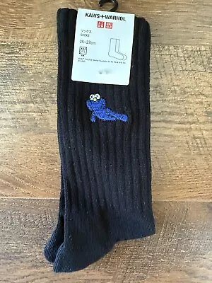 Uniqlo Japan Kaws X Warhol Black Banana Socks 25-27cm (Adults US Size 7-9) NWT - Image 1 of 3