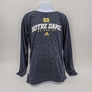 Notre Dame Boys Shirt Navy Blue Adidas Long Sleeve Tee, Size 10/12 - Picture 1 of 1