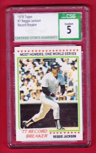 Reggie Jackson Record Breaker 1978 Topps #7 CSG 5 EX - Imagen 1 de 3