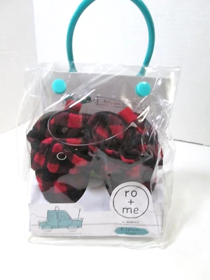 Ro + Me by Robeez Buffalo Red Plaid Crib Shoes 6-12 Months Infant NEW - Изображение 1 из 4